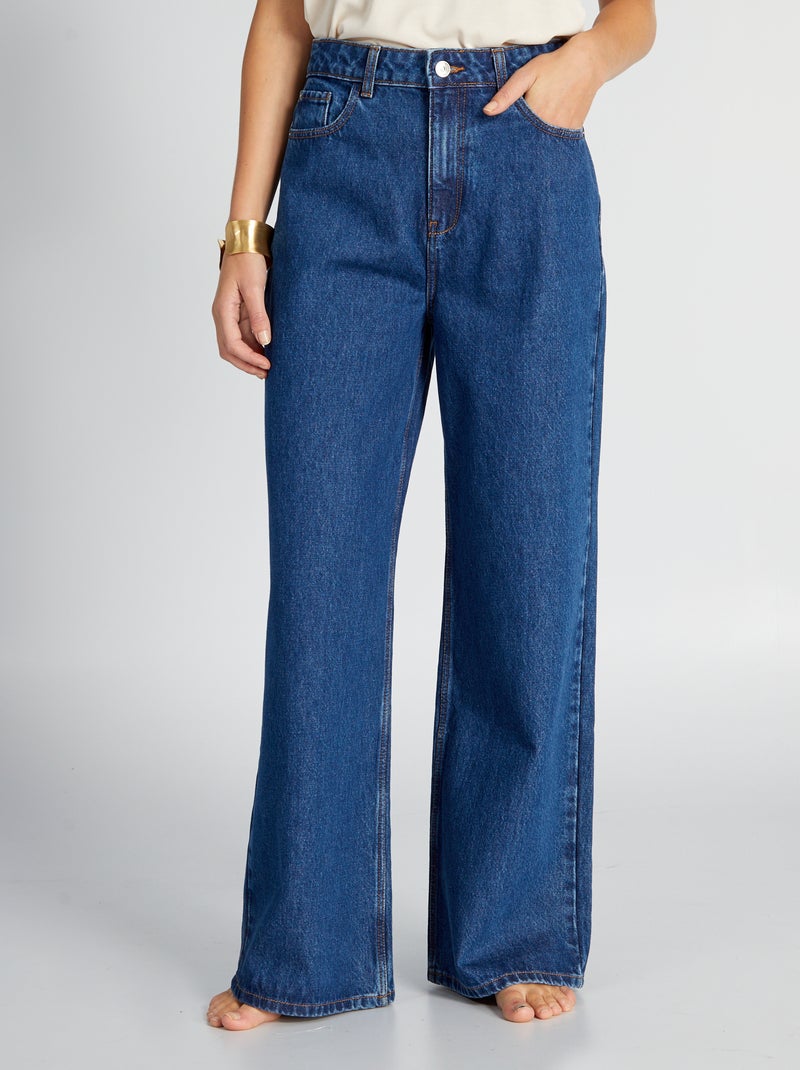 Jeans met wijde pijpen - 30L BLAUW - Kiabi