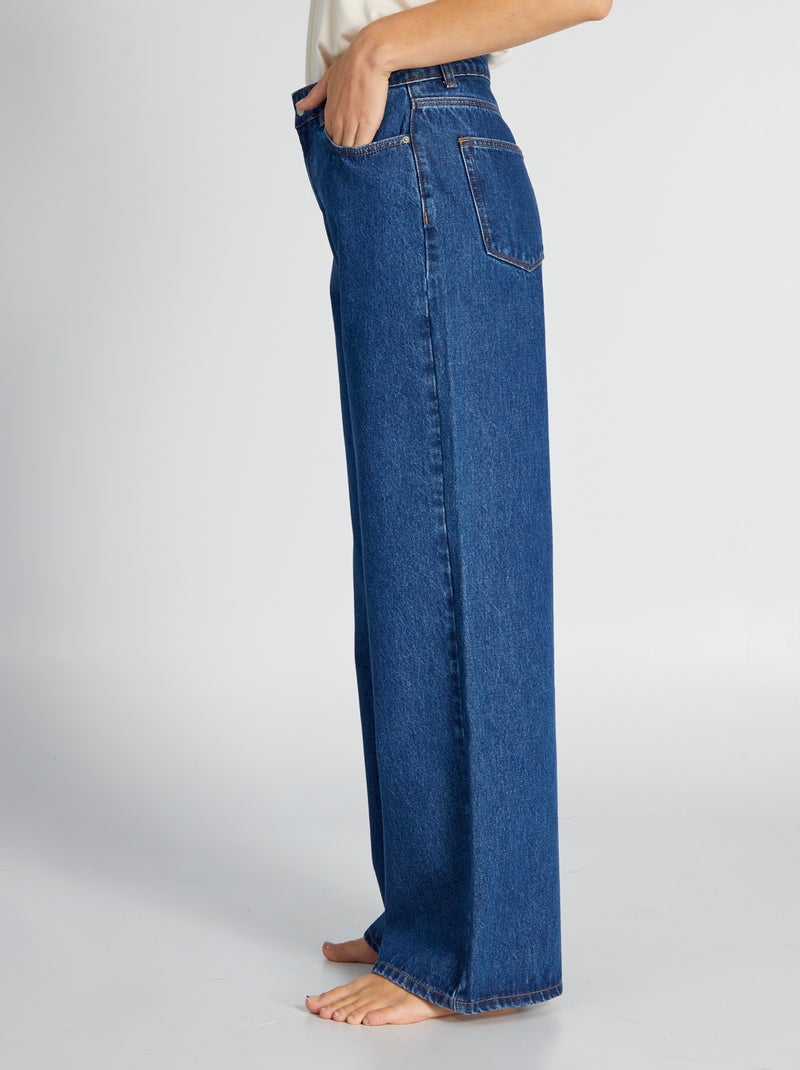 Jeans met wijde pijpen - 30L BLAUW - Kiabi