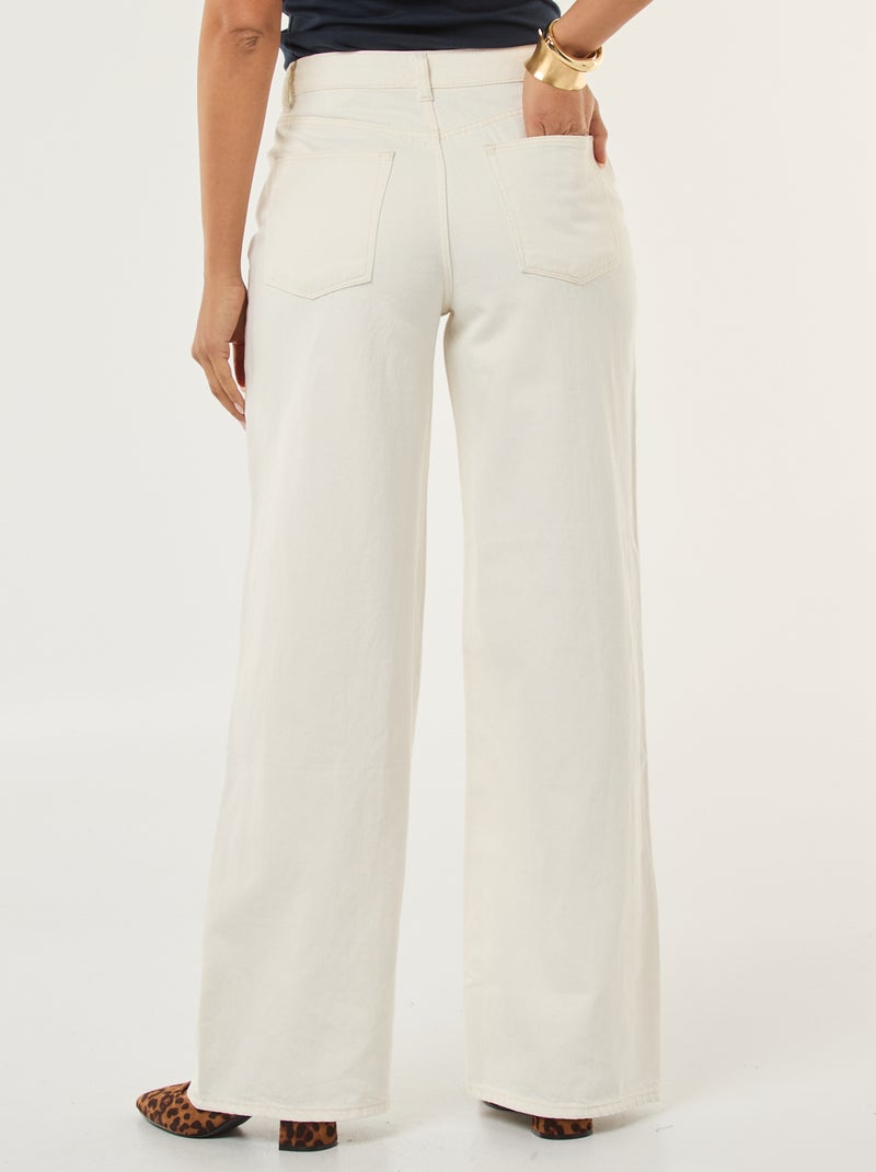 Jeans met wijde pijpen - 30L Wit - Kiabi