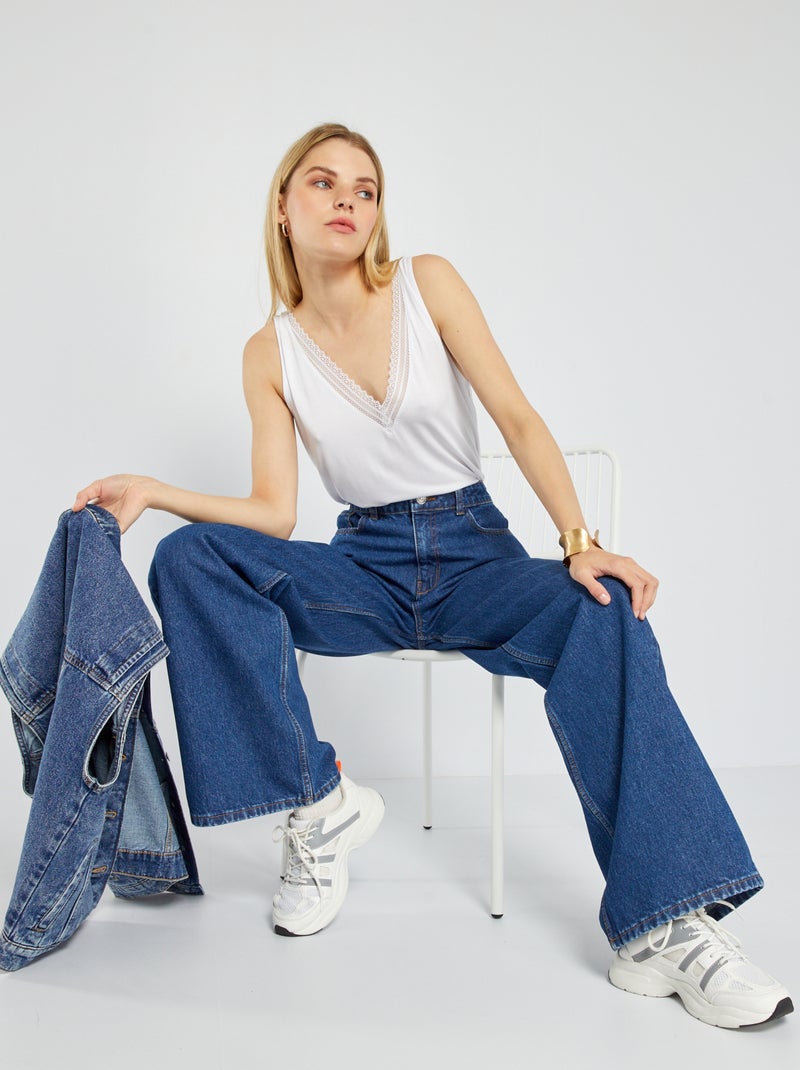 Jeans met wijde pijpen - L32 BLAUW - Kiabi