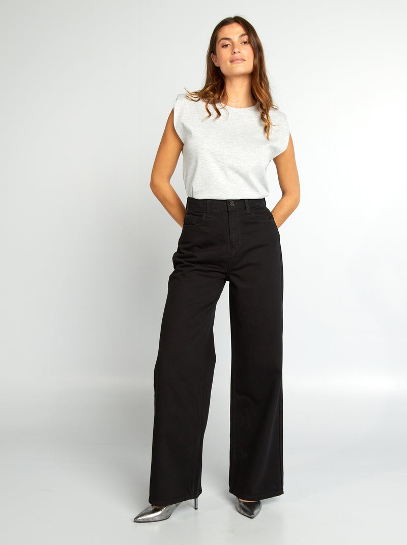 Jeans met wijde pijpen - L34 ZWART - Kiabi