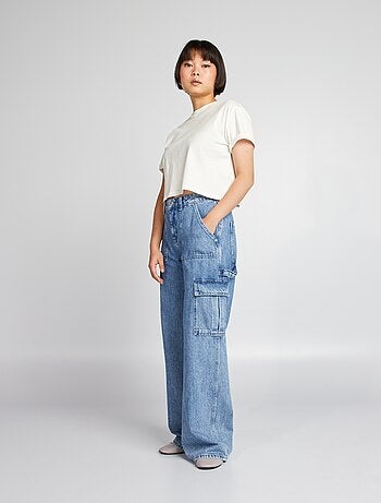 Jeans met wijde pijpen en 2 grote zakken - Kiabi