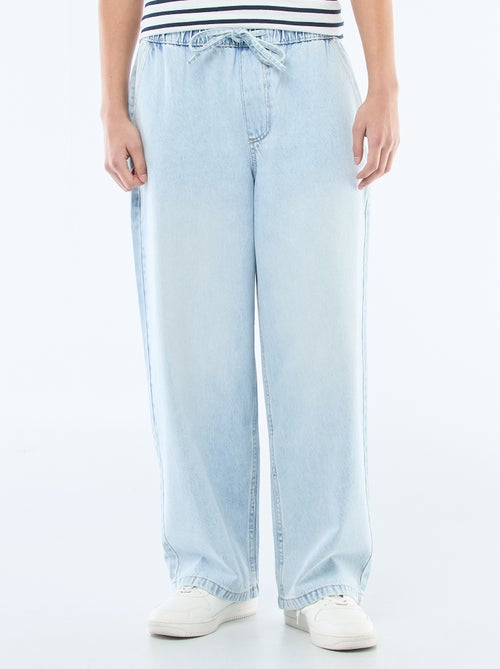 Jeans met wijde pijpen en elastische tailleband - Kiabi