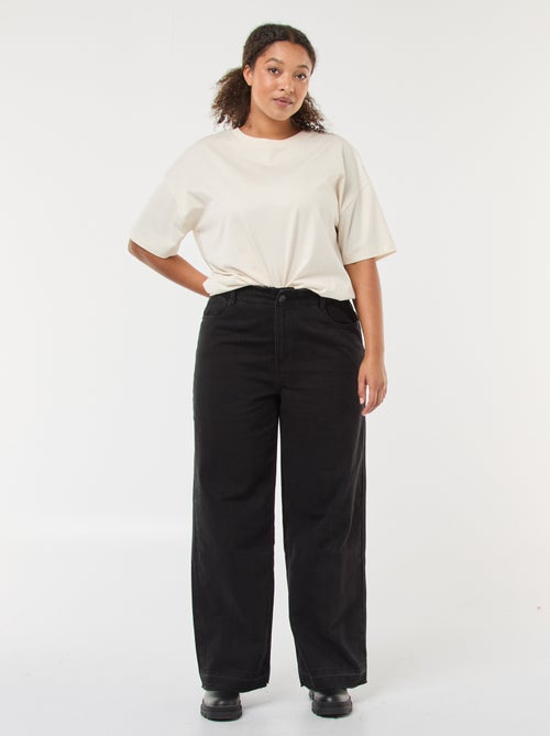 Jeans met wijde pijpen en raw-cut afwerking - Kiabi