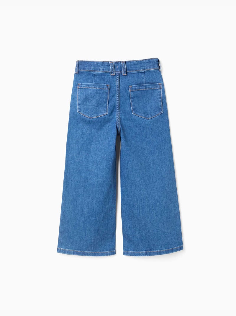 Jeans met wijde pijpen en zakken aan de voor- en achterkant Blauw Blauw - Kiabi