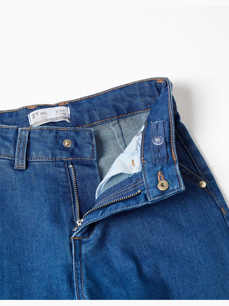 Jeans met wijde pijpen en zakken aan de voor- en achterkant Blauw Blauw - Kiabi