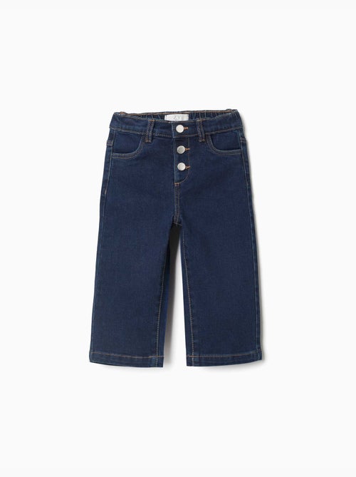 Jeans met wijde pijpen met drukknopen aan de voorkant - Kiabi