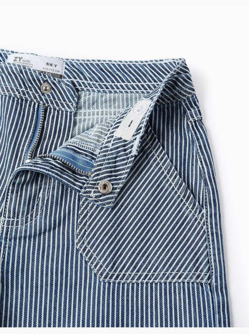 Jeans met wijde pijpen met strepen Blauw Blauw - Kiabi