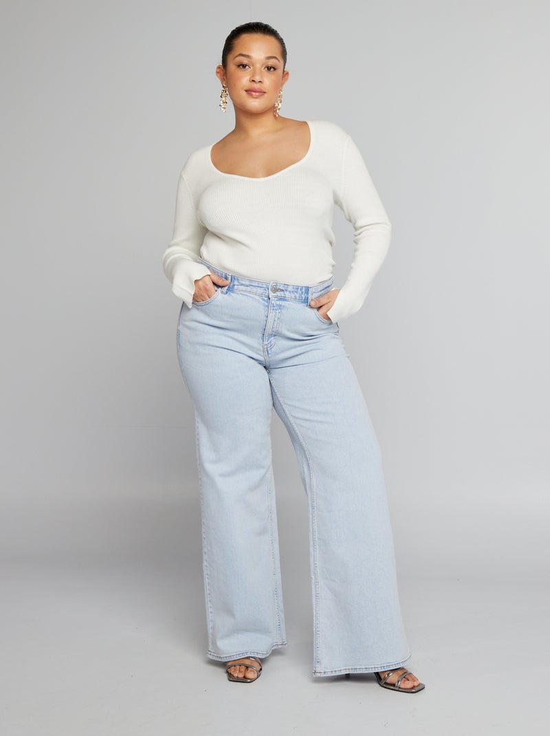 Jeans met wijde pijpen - BLAUW - Kiabi - 25.00