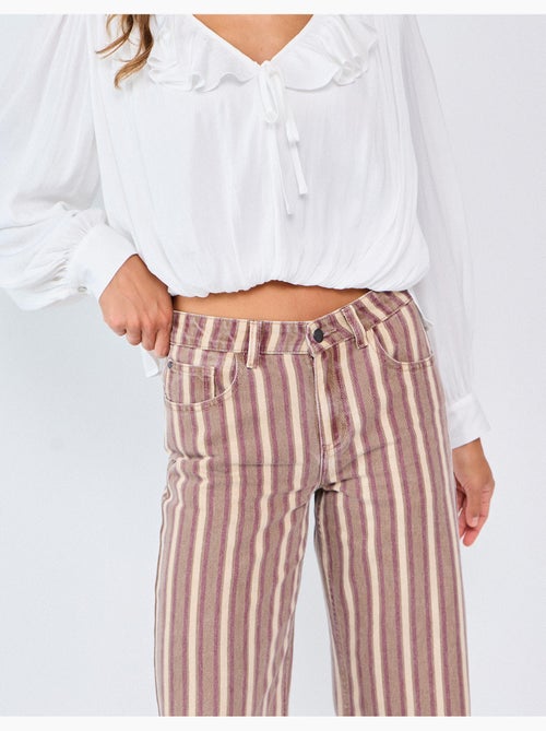 Jeans rayés à jambes larges, mo fashion - Kiabi Jeans rayés à jambes larges, mo fashion - Kiabi