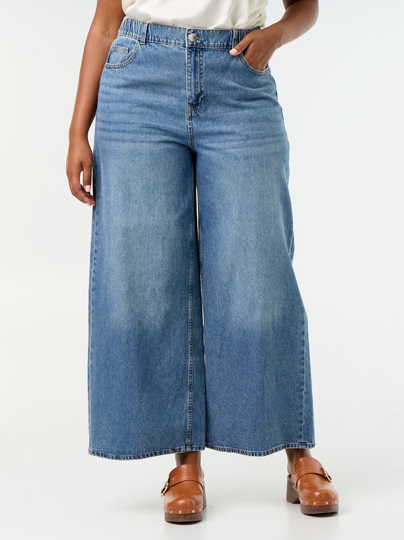 Jeans super wide leg met 5 zakken Blauw - Kiabi