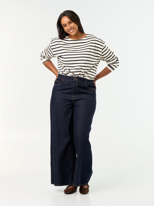 Jeans super wide leg met 5 zakken - Kiabi Jeans super wide leg met 5 zakken - Kiabi