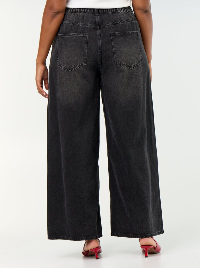 Jeans super wide leg met 5 zakken Zwart - Kiabi