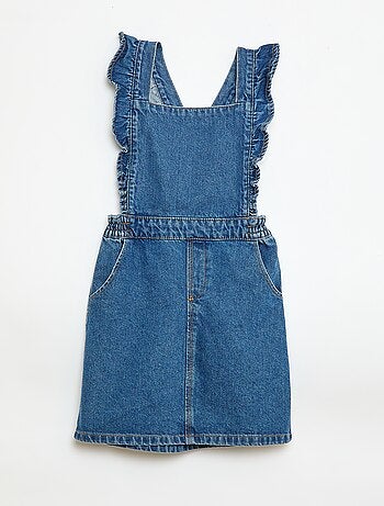 Jeans tuinbroek met volants