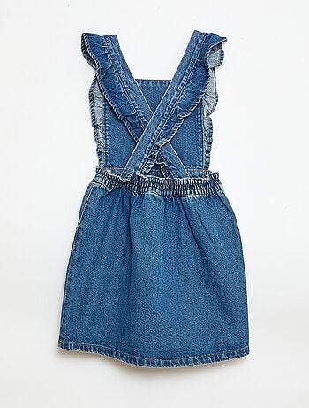 Jeans tuinbroek met volants
