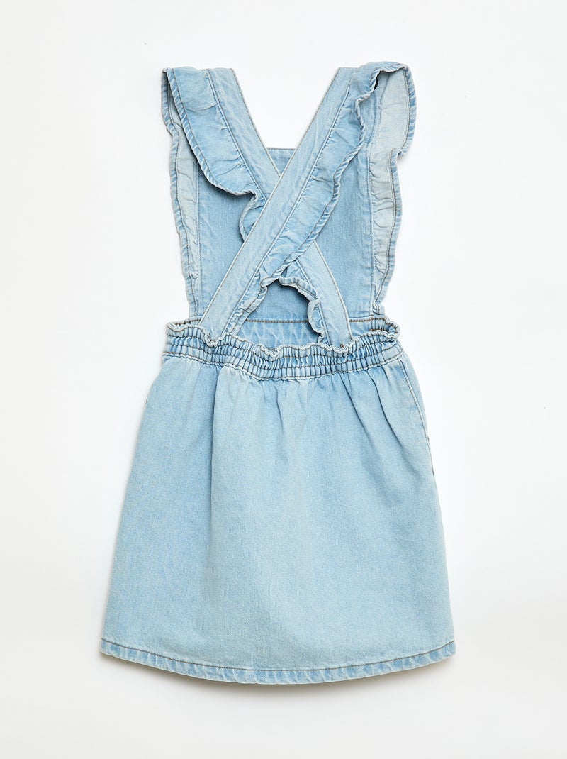 Jeans tuinbroek met volants Blauw - Kiabi