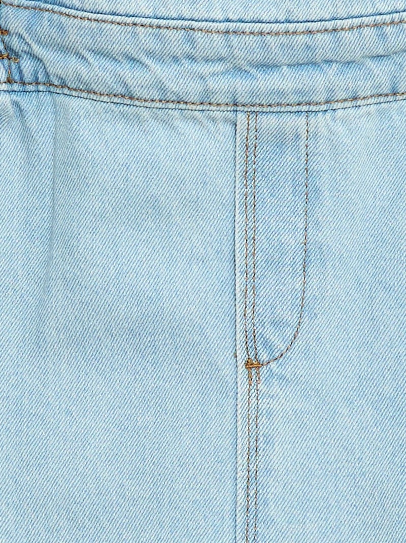 Jeans tuinbroek met volants Blauw - Kiabi