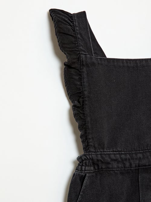 Jeans tuinbroek met volants - Kiabi