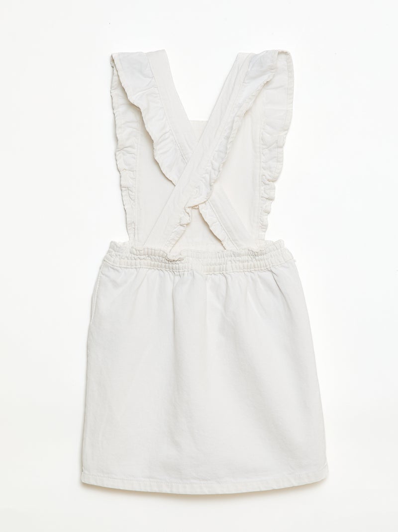 Jeans tuinbroek met volants Wit - Kiabi