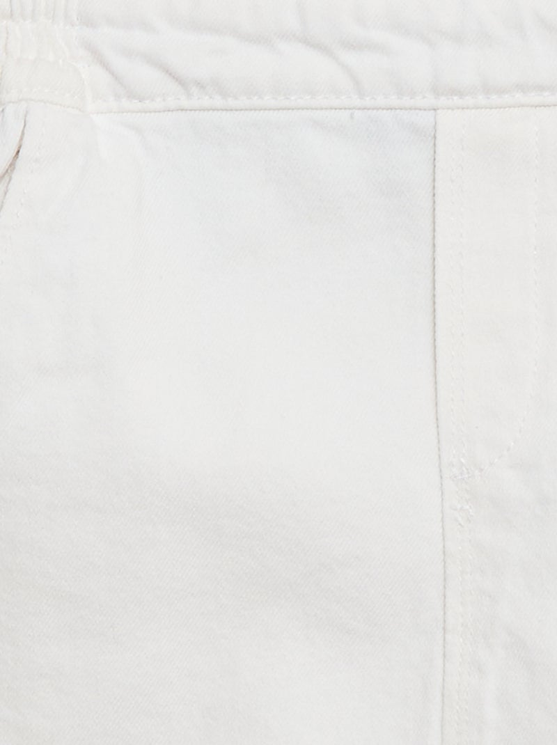 Jeans tuinbroek met volants Wit - Kiabi