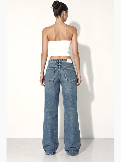 Jeans van denim met rechte, wijde pijpen hiccup - Kiabi Jeans van denim met rechte, wijde pijpen hiccup - Kiabi