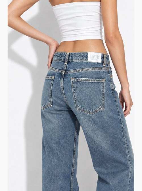 Jeans van denim met rechte, wijde pijpen hiccup - Kiabi Jeans van denim met rechte, wijde pijpen hiccup - Kiabi