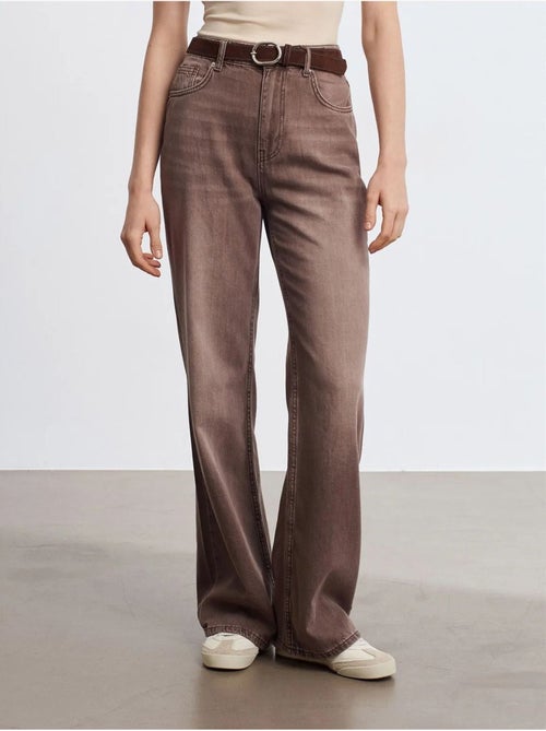 Jeans van katoen-denim met hoge taille en wijde pijp dilvin - Kiabi Jeans van katoen-denim met hoge taille en wijde pijp dilvin - Kiabi