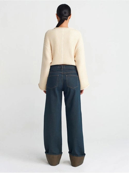Jeans van katoen-denim met middelhoge taille en wijde pijp dilvin - Kiabi Jeans van katoen-denim met middelhoge taille en wijde pijp dilvin - Kiabi