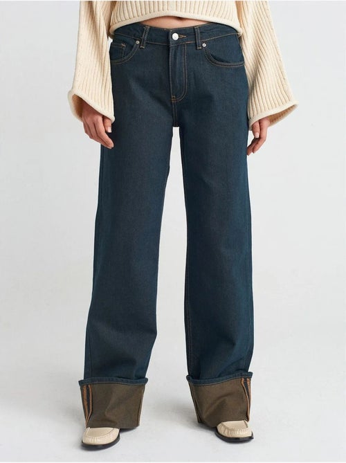 Jeans van katoen-denim met middelhoge taille en wijde pijp dilvin - Kiabi Jeans van katoen-denim met middelhoge taille en wijde pijp dilvin - Kiabi
