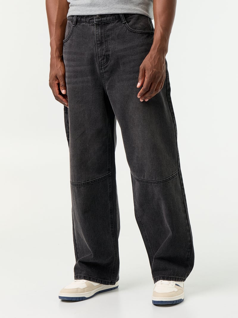 Jeans wide fit / loose fit met 5 zakken Zwart - Kiabi