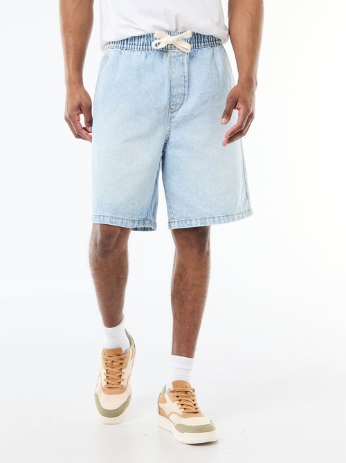 Jeansbermuda met elastische tailleband - Kiabi