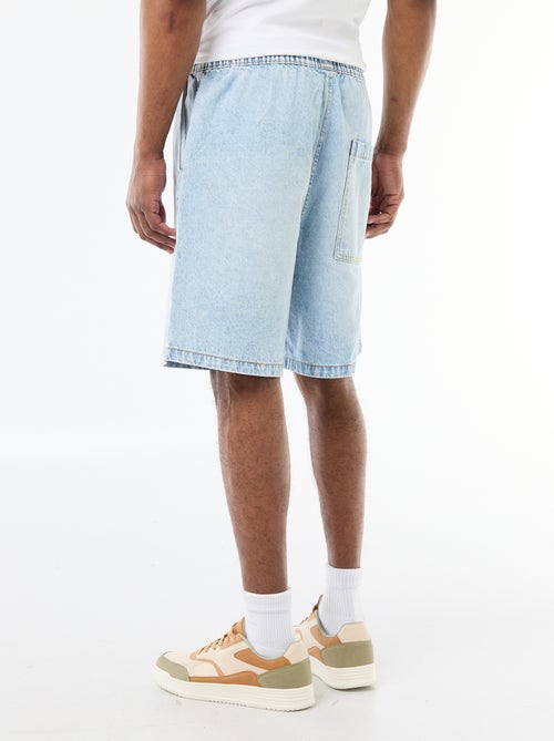 Jeansbermuda met elastische tailleband - Kiabi