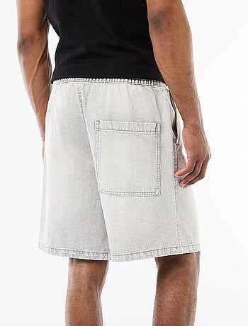 Jeansbermuda met elastische tailleband