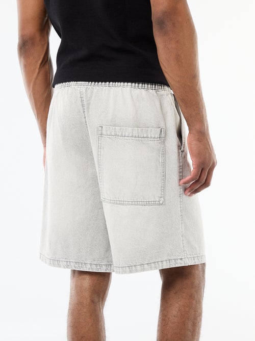Jeansbermuda met elastische tailleband - Kiabi