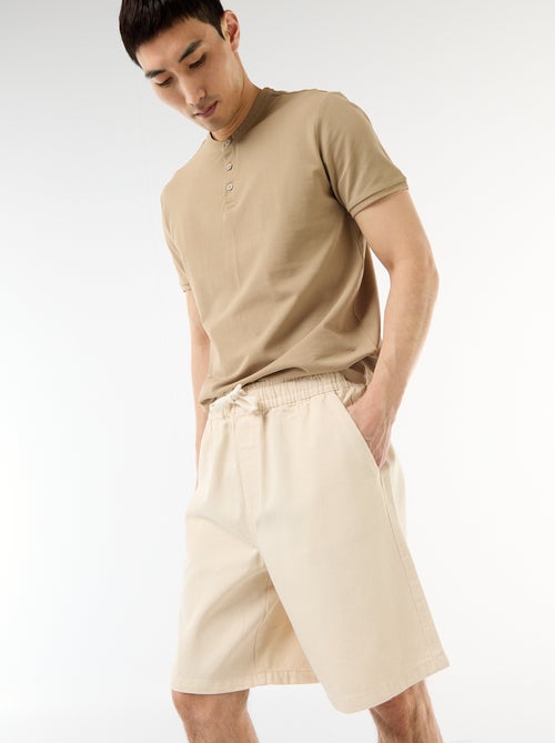 Jeansbermuda met elastische tailleband - Kiabi