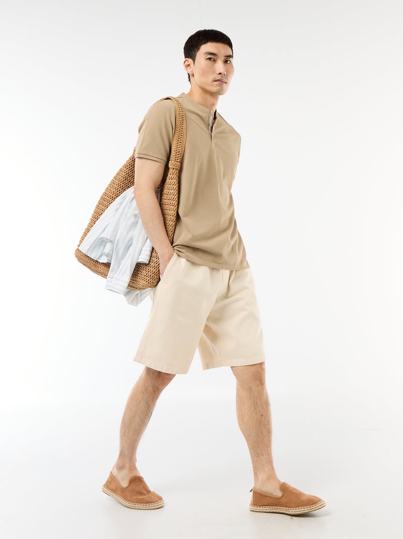 Jeansbermuda met elastische tailleband Wit - Kiabi