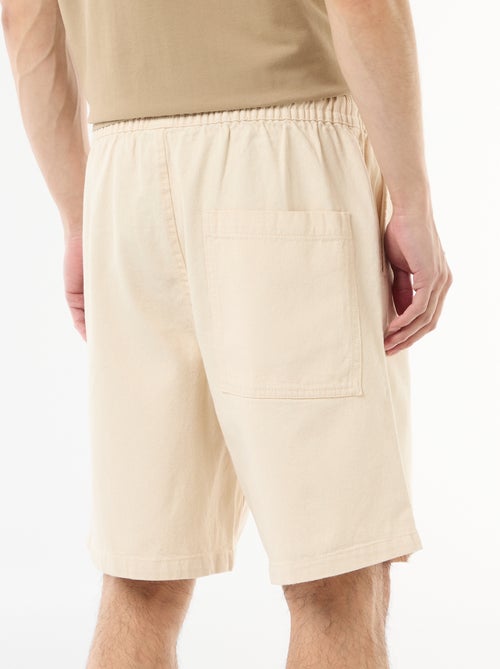 Jeansbermuda met elastische tailleband - Kiabi