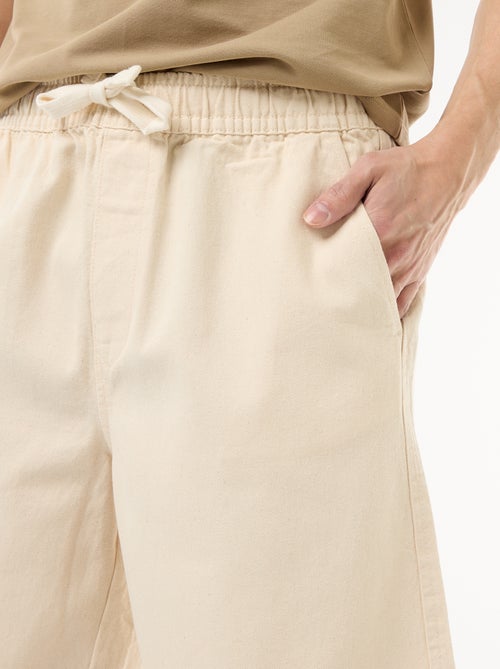 Jeansbermuda met elastische tailleband - Kiabi