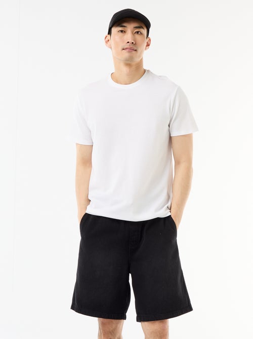 Jeansbermuda met elastische tailleband - Kiabi