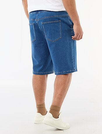 Jeansbermuda met trekkoordjes