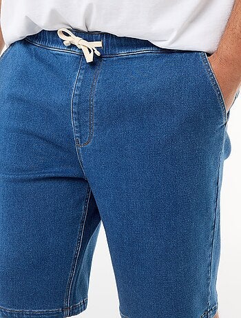 Jeansbermuda met trekkoordjes
