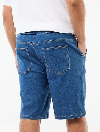 Jeansbermuda met trekkoordjes