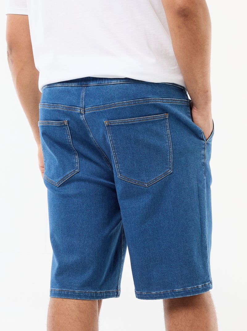 Jeansbermuda met trekkoordjes Blauw - Kiabi