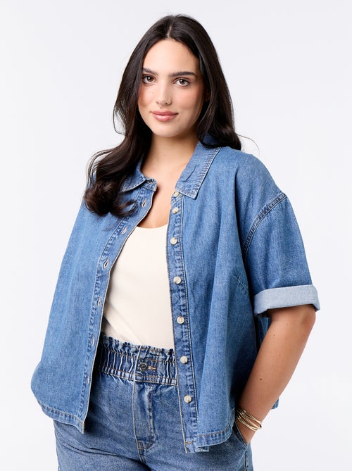 Jeansblouse met korte mouwen - Kiabi