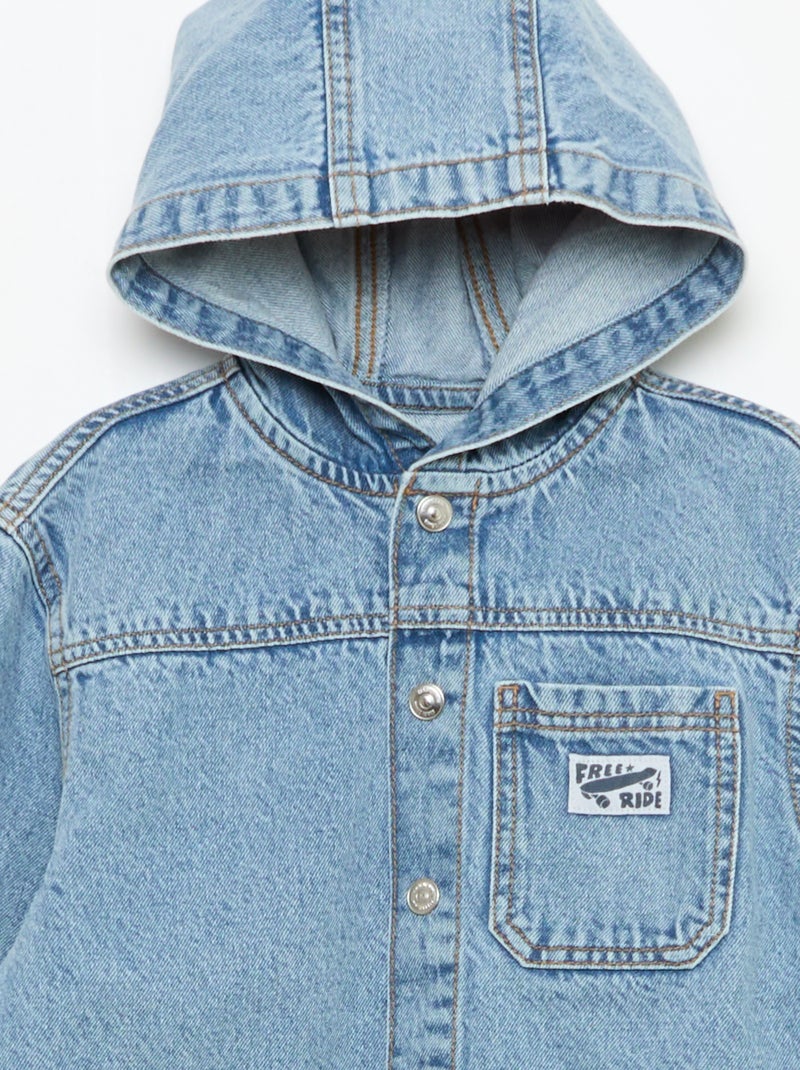 Jeansjas met capuchon Blauw - Kiabi