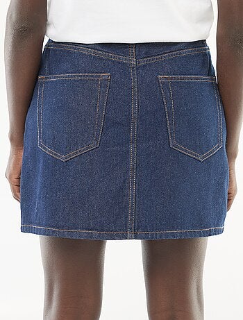 Jeansrok met gevlochten zakken