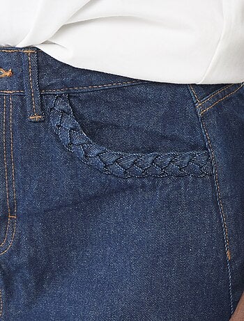 Jeansrok met gevlochten zakken