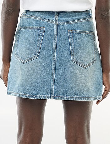 Jeansrok met gevlochten zakken