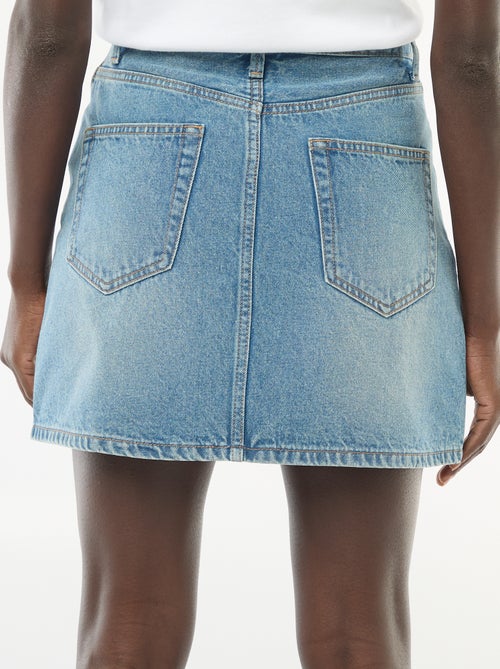 Jeansrok met gevlochten zakken - Kiabi