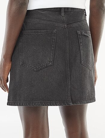 Jeansrok met gevlochten zakken
